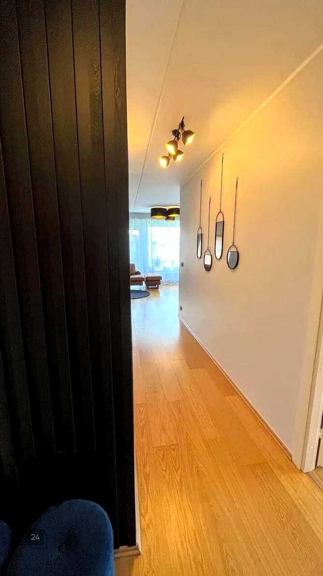 Redesigned hallway and living room.