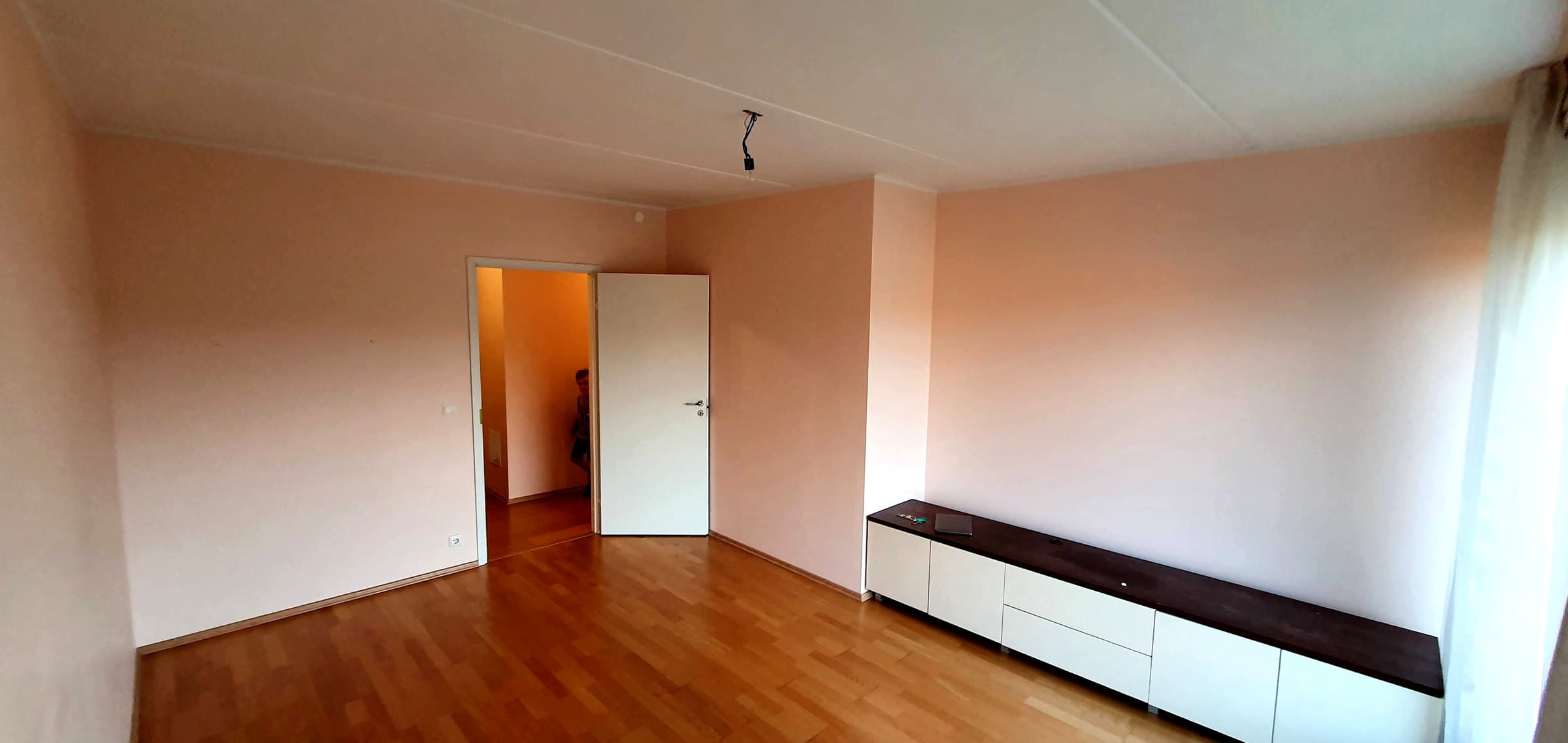 Room with storage before redesign.