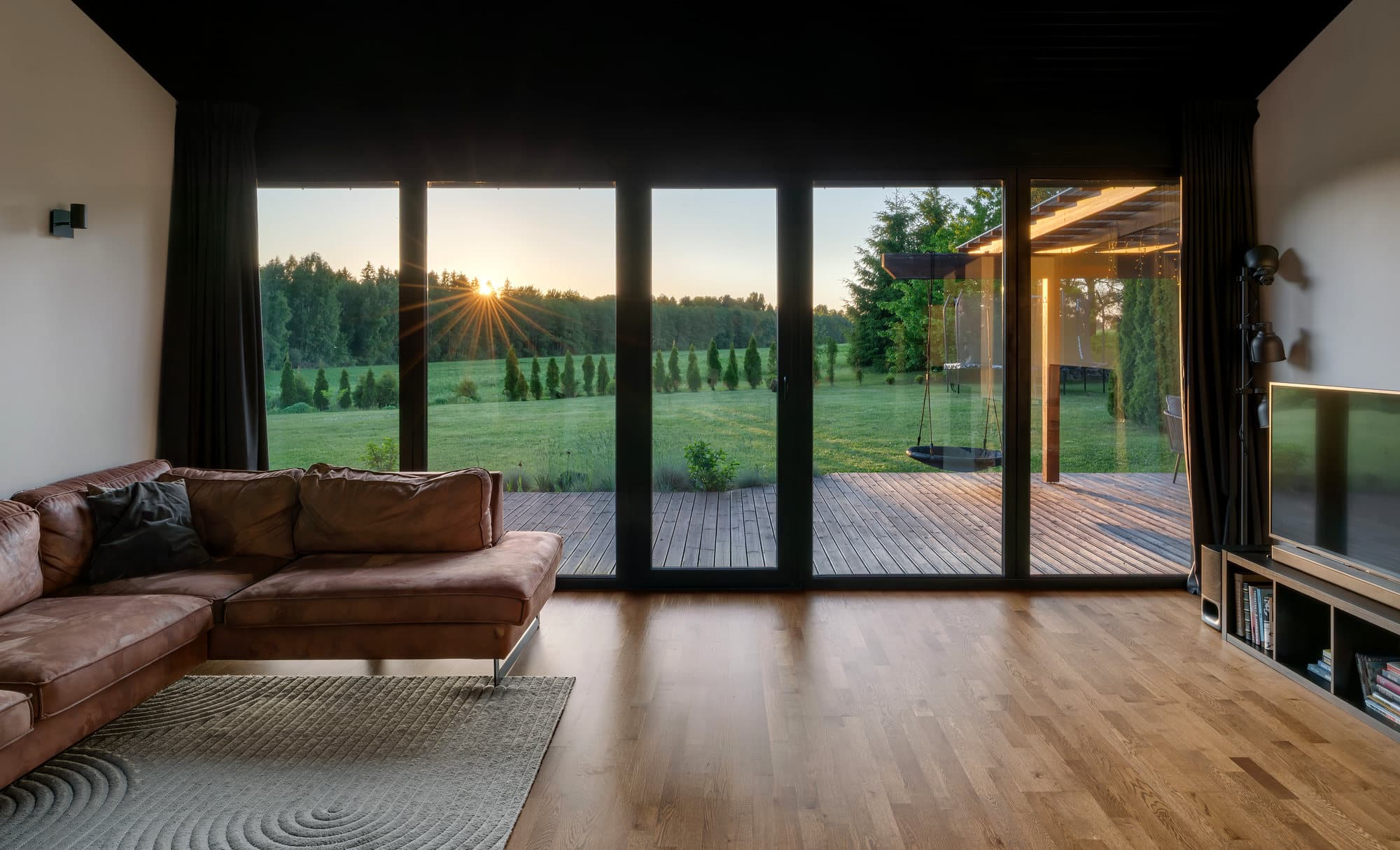 Renovated living room and windows.