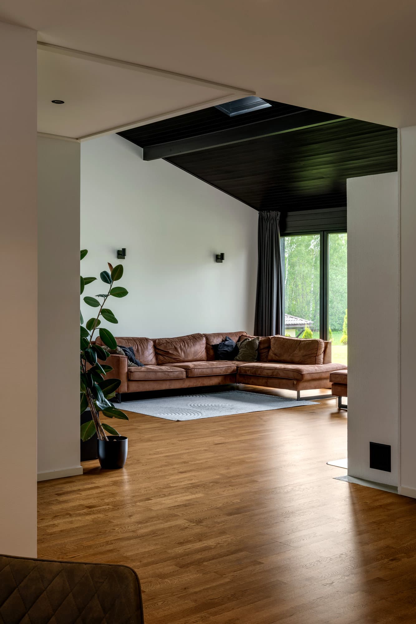 Renovated living room seating area.