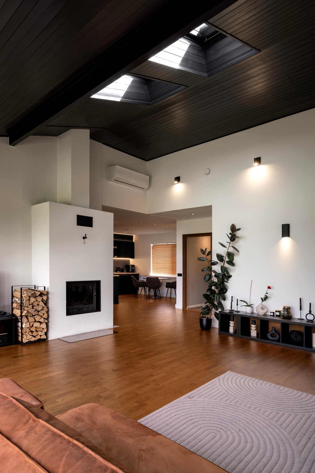 Renovated living room interior.