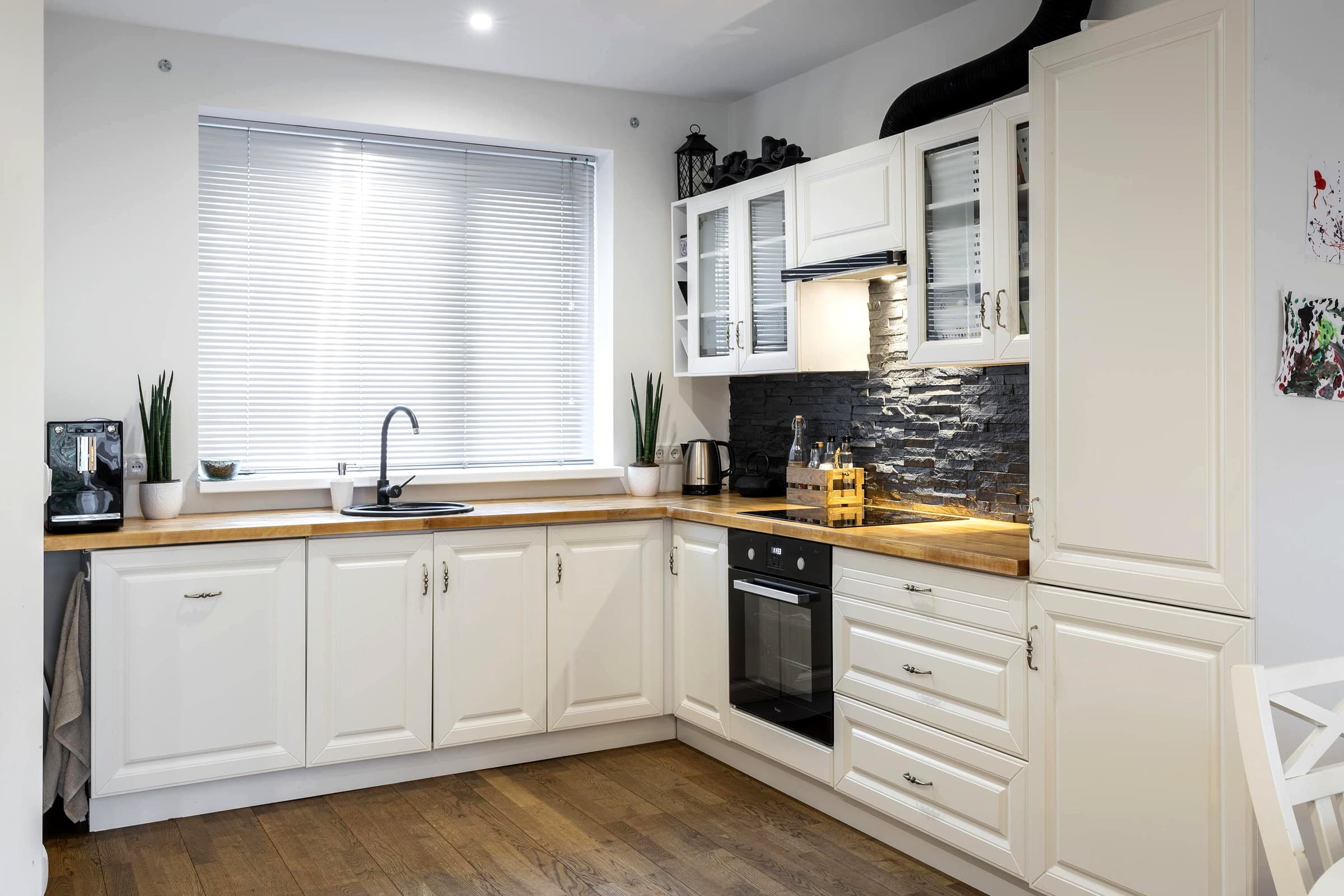 Styled kitchen in the Tartu terraced house.