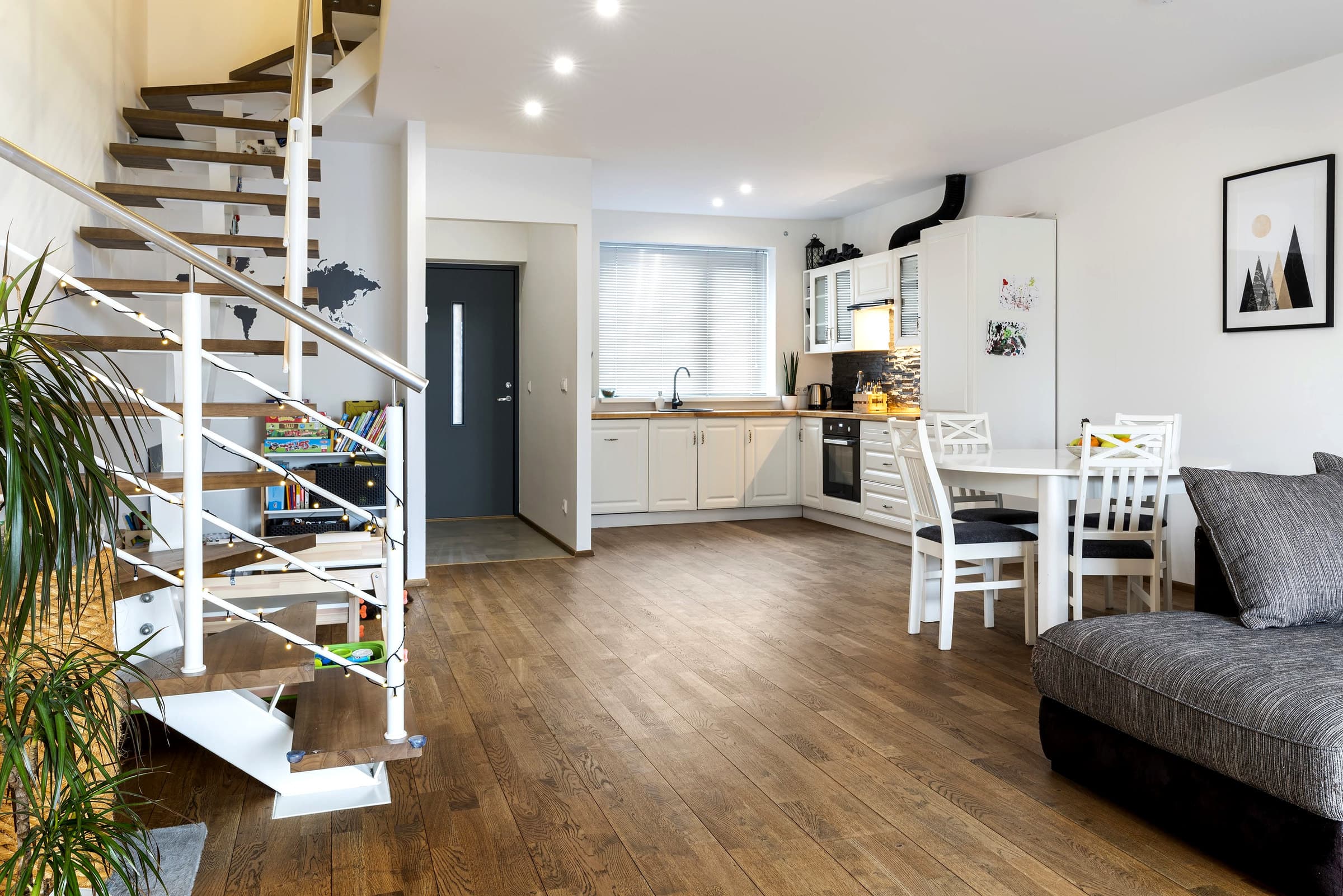 Open-plan kitchen and living room.