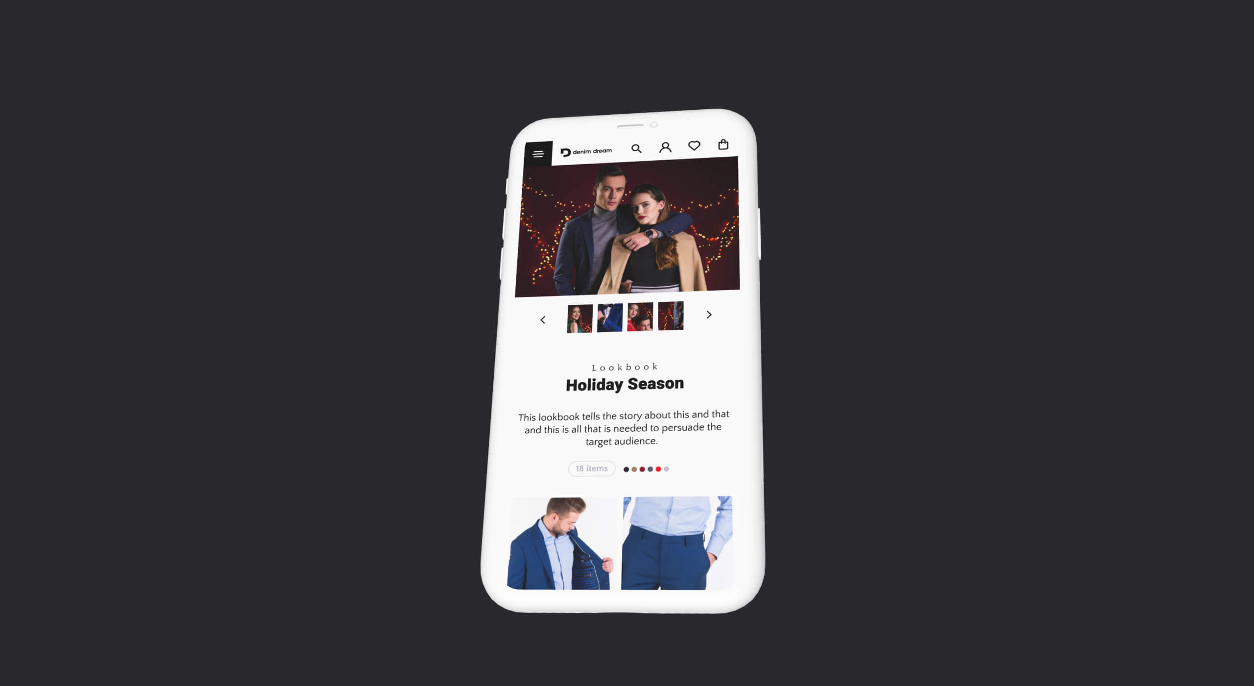 Denim Dream's eCommerce website & iOS, Android app redesign project image 5