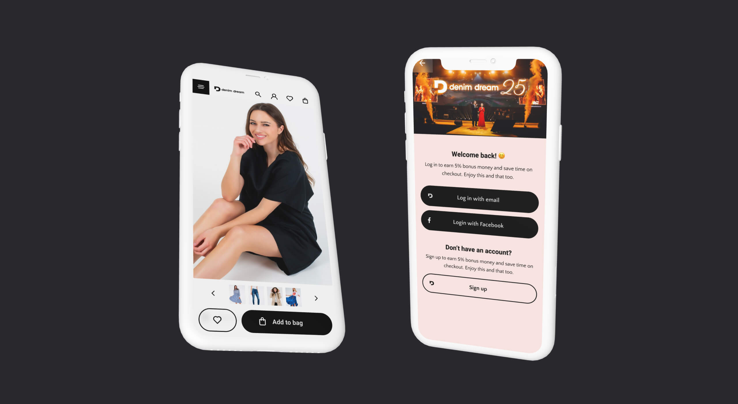 Denim Dream's eCommerce website & iOS, Android app redesign project image 2